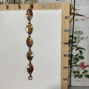 Midcentury Vintage Solid Copper Oval Chain Link Bracelet 7.5”